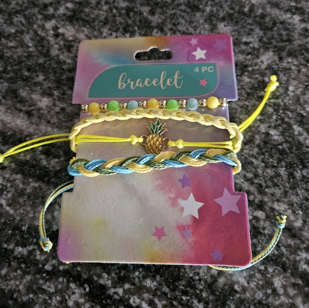 Colorful Pineapple Charm Bracelet Set